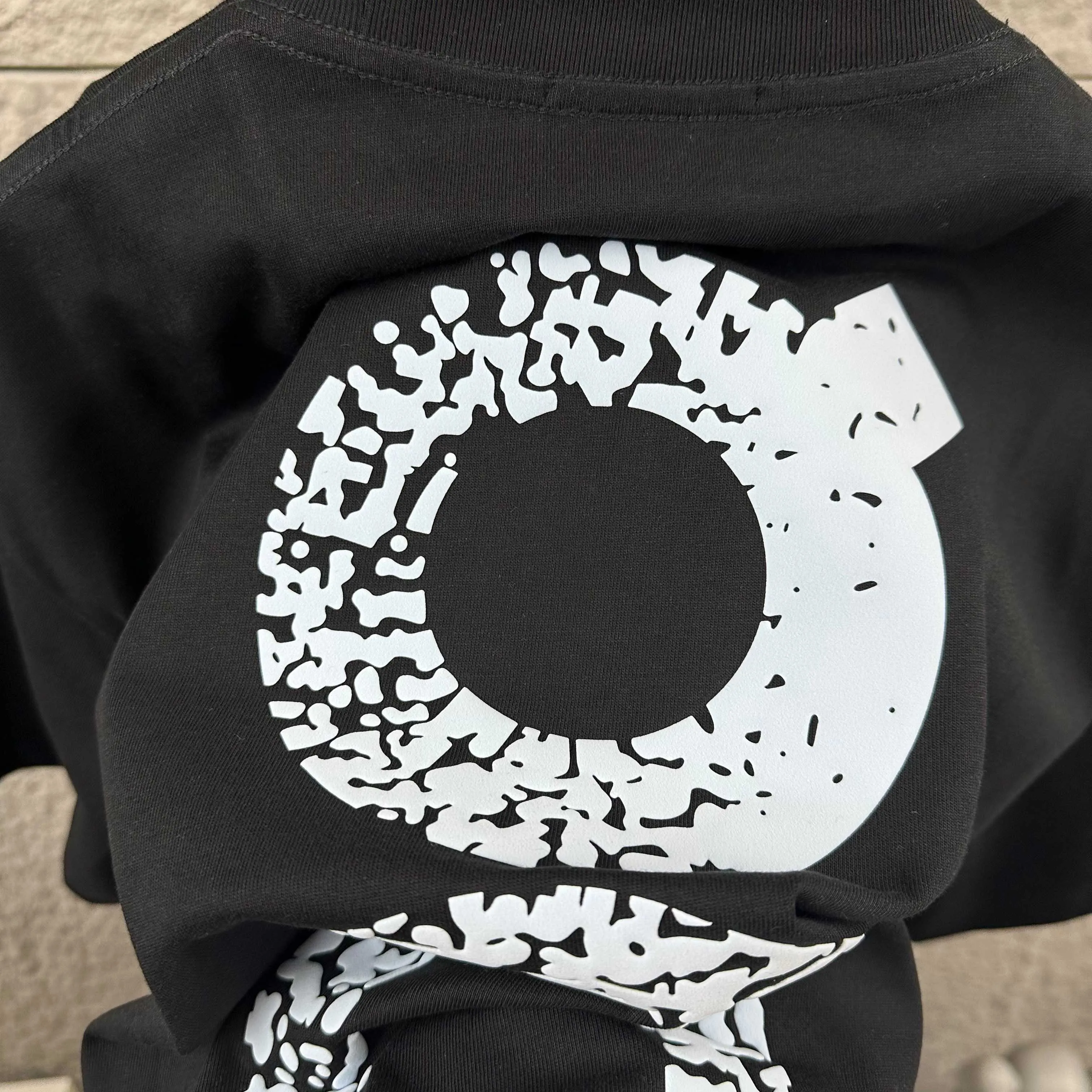 On running Series 2026 Spring and Summer New Arrival Classic simple personalized letter totem three-dimensional foaming process logo custom double yarn plain cotton fabric short-sleeved T-shirt men and women Same Style Color: Black White Angora Red Flower Gray Size: S (90-130 pounds) M (120-150 pounds) L (140-165 pounds) XL (160-180 pounds) XXL (180 pounds)